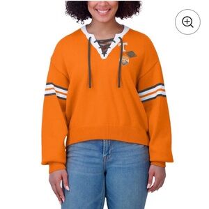 WEAR by Erin Andrews Tennessee Volunteers Lace-Up Sweater NWT M
